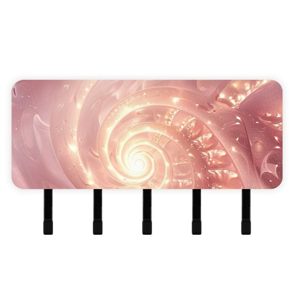 Rose Conch Mail Holder Organizer Wall Mount with Shelf Key Holder Key Rack with 5 Key Hooks for Wall Decorative