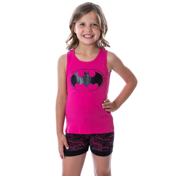 DC Comics Big Girls Batgirl Boom Whak Whoom Tank Pajama Short Set Loungewear