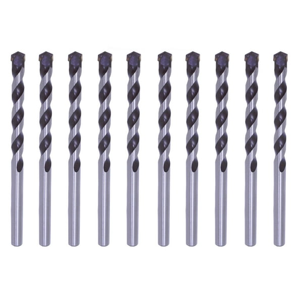 Ensemble de Perceuse à Maçon 7/16 Po Pointe en Carbure Noir/blanc Perceuse Béton Roche-10 Pcs