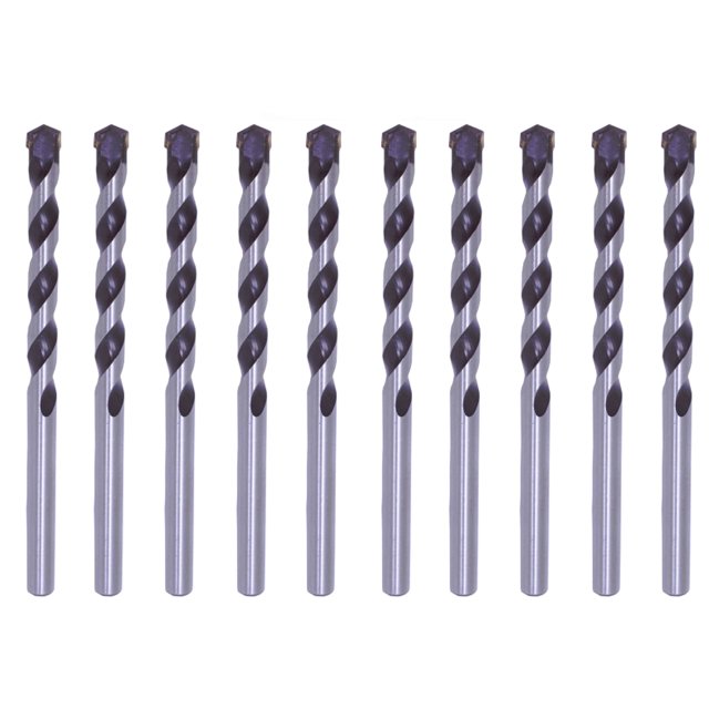 Ensemble de Perceuse à Maçon 7/16 Po Pointe en Carbure Noir/blanc Perceuse Béton Roche-10 Pcs