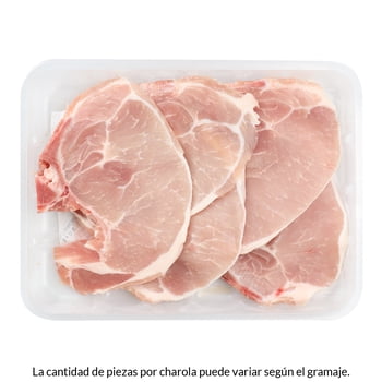 Chuleta natural de cerdo peso aprox por charola 700 a 800 g