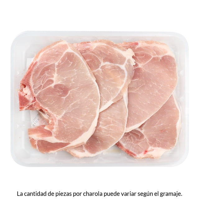 Chuleta natural de cerdo peso aprox por charola 700 a 800 g