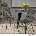 thumbnail image 2 of Noble House Dimitri Indoor Wicker Dining Chairs, Set of 2) , Gray and Black, 2 of 5