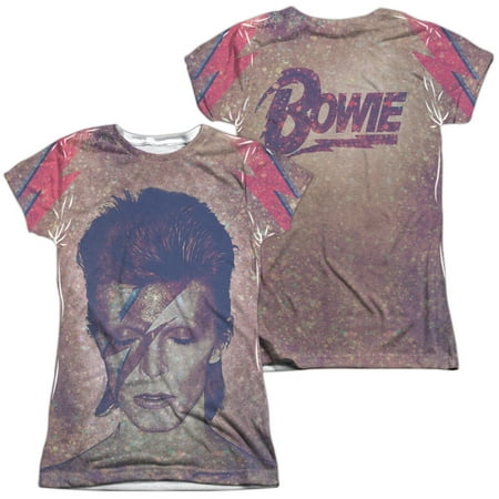 David Bowie - Glam (Front/Back Print) - Juniors Cap Sleeve Shirt - XX-Large