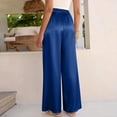 thumbnail image 4 of Gaukiv Womens Satin Drawstring Pants Silky Wide Leg Lounge Trousers Purple S, 4 of 5