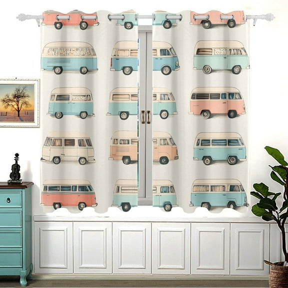 Cars 2 Panels 54x55 Inch Blackout Curtains Thermal Insulated for Living Room Bedroom