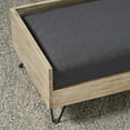 thumbnail image 5 of GDF Studio Cheval Mid Century Modern Acacia Wood Pet Bed with Cushion, Dark Oak and Dark Gray, 5 of 6