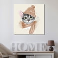 thumbnail image 2 of wall26 Square Cat Series Canvas Wall Art - Watercolor Painting Style Kitty a Hat a Scarf - Giclee Print Gallery Wrap Modern Home Art Ready to Hang - 16x16 inches, 2 of 4
