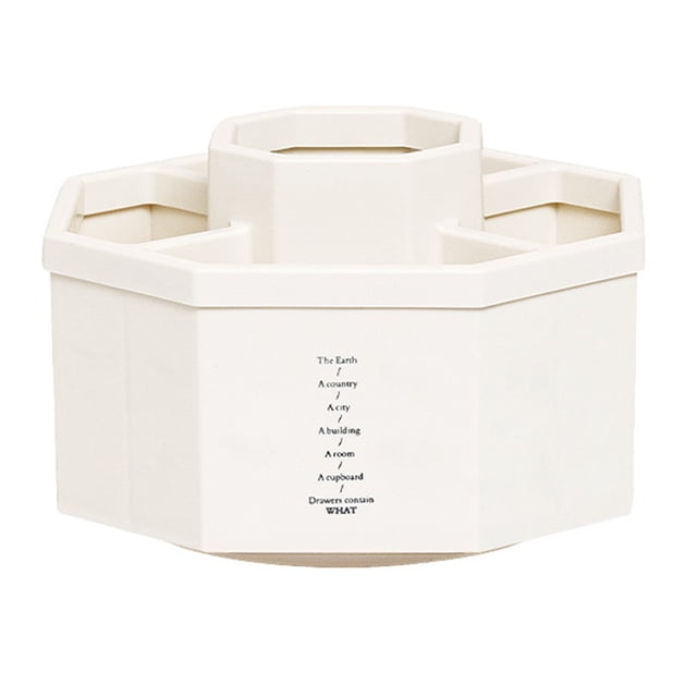 Organizador de escritorio, soporte para bolígrafo multifuncional giratorio de 360 grados, caja de almacenamiento de suministros de arte para el hogar y la Oficina, color blanco