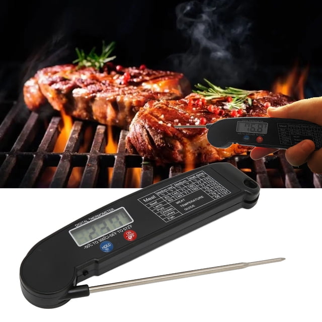 Digital Read Meat Folding Probe Backlight BBQ Meat For Kitchen, Outdoor Grilling And BBQ