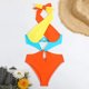 thumbnail image 5 of Conjunto de Bikini de Cintura Alta para las Mujeres de Color Sólido con Hebilla de Espalda, Traje de Baño Sexy sin Espalda con Almohadilla de Pecho, 5 of 5
