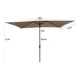 thumbnail image 5 of 10 x 6.5 Ft Rectangular Patio Umbrella, Outdoor Sunbathing Umbrellas with Solar LED Lights, Crank and Push Button Tilt, Waterproof Sun Shade for Garden Backyard Swimming Pool,Mushroom, 5 of 7