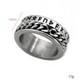 thumbnail image 3 of 14K White Gold Chain Spinner Finger Ring for Men Rotate Rotating Anxiety Fidget Rings Punk Rock Jewelry, 3 of 6