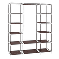 thumbnail image 7 of Tcbosik Clothes Rack with Cover, 5-Tier Clothing Storage Organizer with Shelves and Hanging Rod for Home, Apartment, Space Saving, Dark Brown, 7 of 7