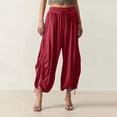 thumbnail image 2 of Women's Solid Color Casual Loose Elastic Waist Drawstring Harem Casual Pants Sweatpants plus Size Women Women's Pants Casual Elastic Waist Women Yoga Pants plus Size Casual Pants Rompers for Women, 2 of 9