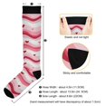 thumbnail image 3 of Haosy Compression Socks for Men Women Knee High Running Socks for Nurse Hiking Recovery Travel Athletic 2 Pairs Wavy Lines and Heart, 3 of 9