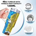 thumbnail image 3 of Goofa SpongeBob SquarePants Imprimé 40oz Ice Bully avec Poignée et Paille Tasse Isolée sous Vide en Acier Inoxydable et Couvercle à Paille 2 en 1, 3 of 8