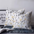 thumbnail image 4 of Yellow Black Branches Decorative Pillowcase 24''x24'', Farmhouse Botanical Leaves Throw Pillow Covers Soft Cushion Case for Couch Sofa Bedroom Living Room, Pillowcase Boho Decor, 4 of 8