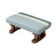 thumbnail image 4 of Reposapiés con patas de madera, taburete rectangular corto, banco, reposapiés acolchado para Azul claro, 4 of 9