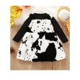 thumbnail image 5 of Baby Girls Jumpsuits Set Fall Ribbed Long Sleeves Romper and Casual Cow Print Plush Dress Outfit, 5 of 9