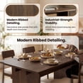 thumbnail image 6 of COLAMY 7-Piece Modern Dining Room Set, 63" Rectangular Kitchen Table with 6 Upholstered Dining Chairs, Heavy-Duty Ribbed Base Wood Dining Set - Lucena Oak/Brown, 6 of 9