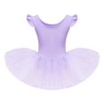 thumbnail image 2 of IBTOM CASTLE Toddler Kids Girls Ruffle Flutter Sleeve Ballet Dance Tutu Skirted Leotard Ballerina Dancewear 5-6 Years Purple, 2 of 8