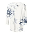 thumbnail image 4 of Aloohaidyvio 3/4 Sleeve Shirts for Women,Womens Round Neck Boho 3/4 Sleeve Tops Basic Floral T-Shirts Loose Cute Tunic Tee Blouses Fit Pullover, 4 of 5