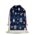 thumbnail image 2 of Christmas Bags Drawstring,Blue Christmas Snowflake Pattern Large Xmas Christmas Gift Bags,Reusable for Xmas and New Year Party Favors and Supplies,27.6" X 19.7", 2 of 5