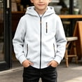 thumbnail image 5 of LIaqionyy Boys Cargo Hoodie Jackets Full Zip Long Sleeve Sweatshirt Activewear Fall Winter Outwear with Pockets, 5 of 8
