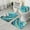 Teal Marble Gold, variant on White Marble Copper Line Pattern Bathroom Rugs Sets 3 Piece,Toilet Cover Set,Absorbent Non Slip Bathroom Mats Sets with U-Shaped Contour Rug Toilet Rug Set