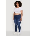 thumbnail image 3 of Womens Plus Size WAX High Waisted Distressed Skinny Jeans, 3 of 5