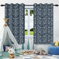 thumbnail image 2 of Navy Blue Blackout Curtains 2 Panels,Boho Black Out Curtains,42x63 In,Floral Window Curtains Drapes for Living Room Bedroom, 2 of 5