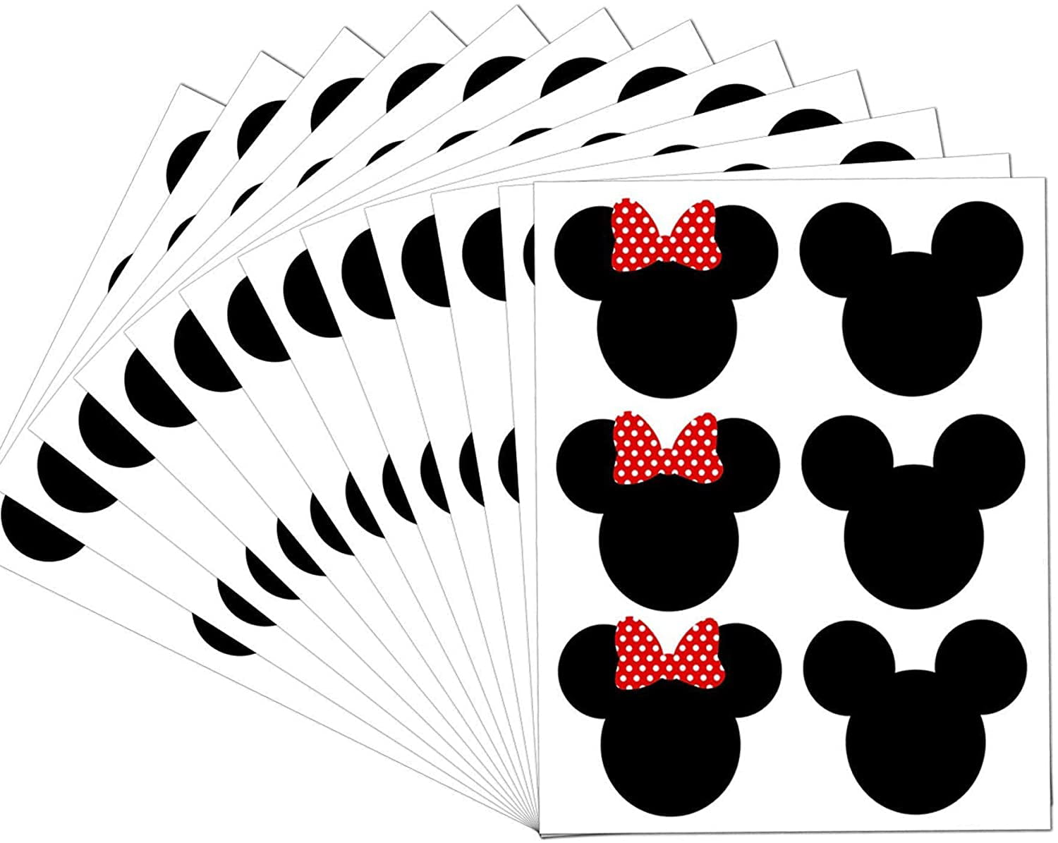 Red Big Mickey a Mouse Head Stickers Chalkboard Labels 2.97 inches x 2.5 inches Large Vinyl Minnie a Mouse Chalk Labels Mickey Minnie a Mouse Ear Blackboard Stickers 90 Pack 