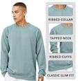 thumbnail image 3 of Unisex Sponge Fleece Raglan Crewneck Sweatshirt, 52/48 Cotton/Polyester Long Sleeve Winter Sweater (Red+Heather Mustard 2 Pack, M), 3 of 9