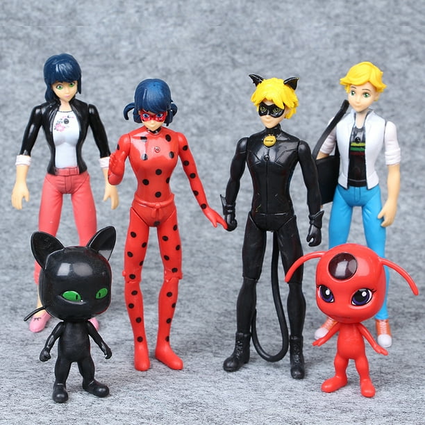 New 6pcs Miraculous Ladybug Cat Noir Adrien Marinette 7 12cm Pvc Action Figures Doll Toys Walmart Com Walmart Com