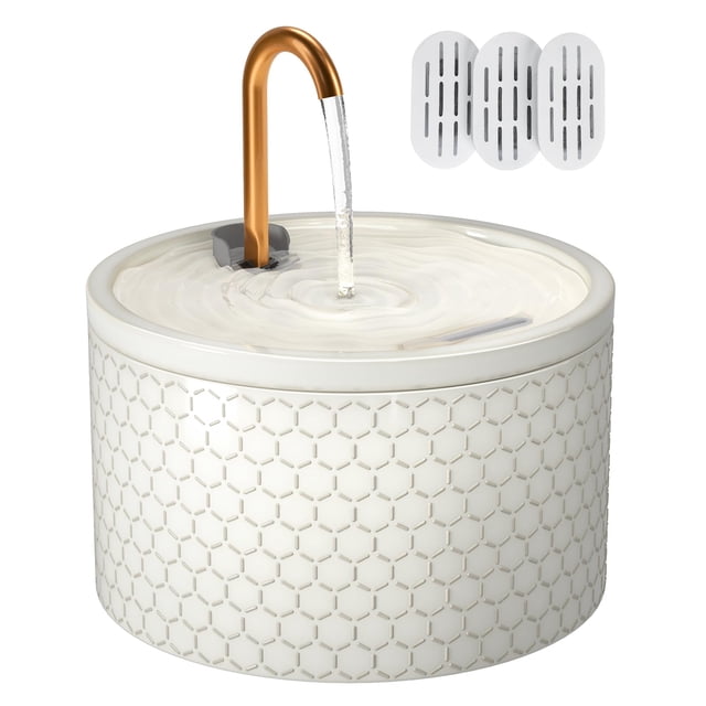 Fuente de Agua para Gatos MISFANS de Cerámica 2.1L con Pico de Cobre
