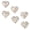 color white, variant on 6pcs Crystal Heart Car Interior Stickers Easy Installation Glittering Designs Starts Stop Button for Vehices