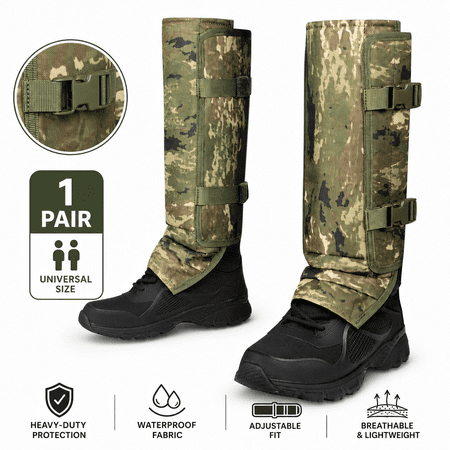 Snake Gaiters for Men and Women Waterproof Adjustable Leg Guards for Hunting Hiking Trekking 1 Pair