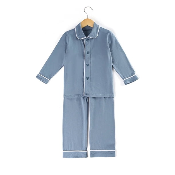 Ropa de dormir de algodón unicolor para bebé, Conjunto de pijama de manga larga con botones, color rojo, ideal para Navidad, gran oferta
