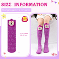 thumbnail image 5 of 6 Pairs Girls Knee High Socks Soft Cotton Boot Socks Cute Animal School Socks for Toddlers & Little Girls 3-12 Years, 5 of 7