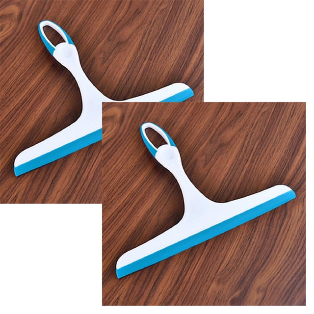Oleegame 2PC Cleaning Brush Soft Glass Scraper Glass Wiper Window Glass Cleaner Home Tools BU Blue