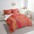 thumbnail image 3 of Castle Fairy Abstract Stripes Bedding Comforter Set,Gradient Geometric Full Bedding Set, 3 of 8