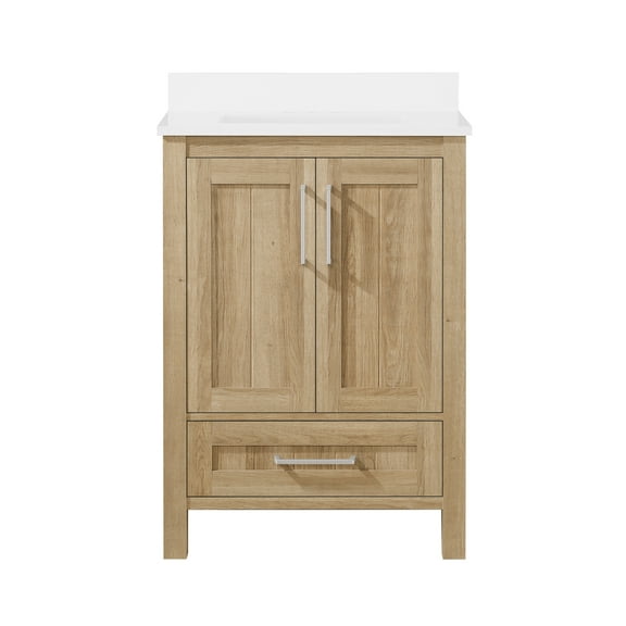 Ove Decors Kansas 24 W x 19" D Freestanding Bathroom Vanity with Sink, White Oak