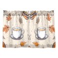 thumbnail image 7 of Yayeee Kitchen Curtains Tier Pair Light Filtering 27"x36" Rod Pocket Short Cafe Window Panel, Fall Coffee, 7 of 7