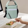thumbnail image 3 of Tdxkok Wide Opening Insulated Lunch Bag with Reflective Stripe Detachable Strap thermal Food Carrier for Students office Work Green, 3 of 6