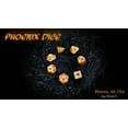 thumbnail image 2 of "Phoenix" Halfsies Dice - 7 die polyhedral dice set - Fiery Orange & Phoenix Tail Yellow - Black Numbering, 2 of 3