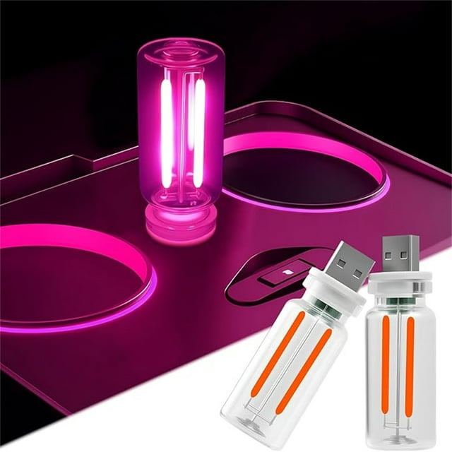 10Pcs Car Usb Night Light Bulb! Iuhan Car USB Night Light Bulb for Interior Dashboard, USB Powered LED Car Light Bulb, Touch Control Adjustable Brightness Night Lamp, Auto Vehicle Cabin Atmosphere