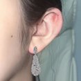 thumbnail image 5 of RUISINERY Elegant Small Feathered Drop Earrings Feathered Drop Earrings with Rhinestones Versatile Jewelry for Every Occasion, 5 of 8