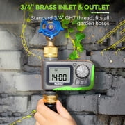 RainPoint Hose Timer, 1-Zone Large Screen Sprinkler Timer Programmable Watering Controller , Brass Inlet, Green