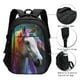 thumbnail image 3 of Balery Colorful Haired White Horse Mochila con carga USB para hombre y mujer - Mochila impermeable y antirrobo para portátil con puerto USB para viajes, trabajo, estudios y universidad, 3 of 7